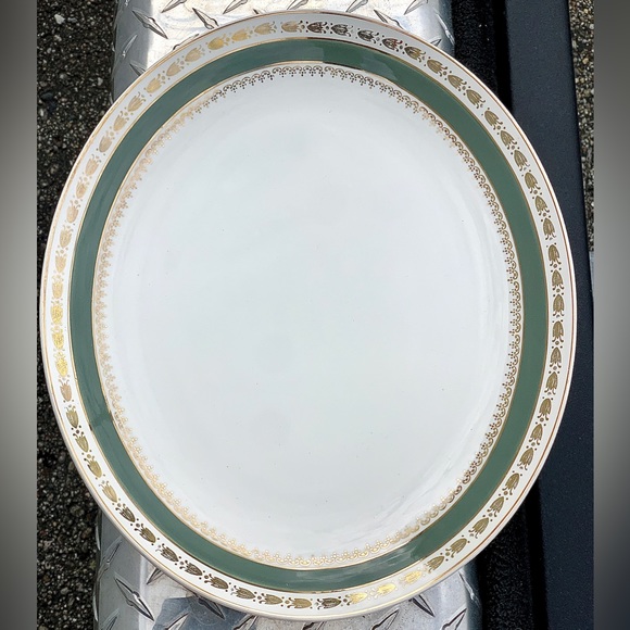 Vintage Discontinued Crown Ducal WARWICK 8932 Large Oval Gold Trim Serving Plate - Picture 4 of 16